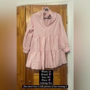 Pink Long Sleeve Skater Dress